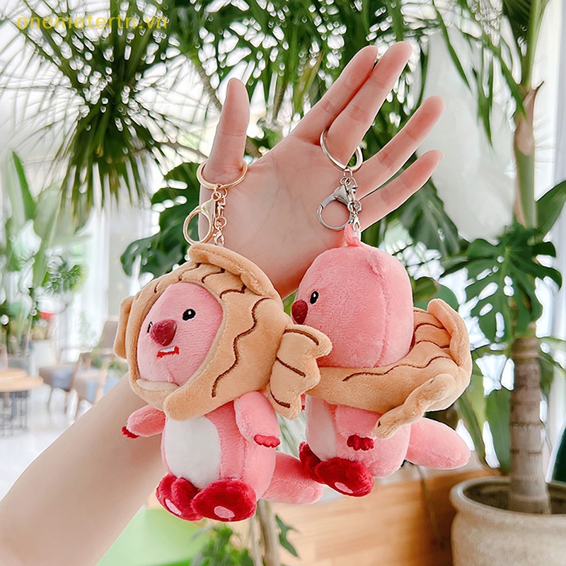 Móc Khóa Búp Bê Nhồi Bông Màu Hồng Dễ Thương