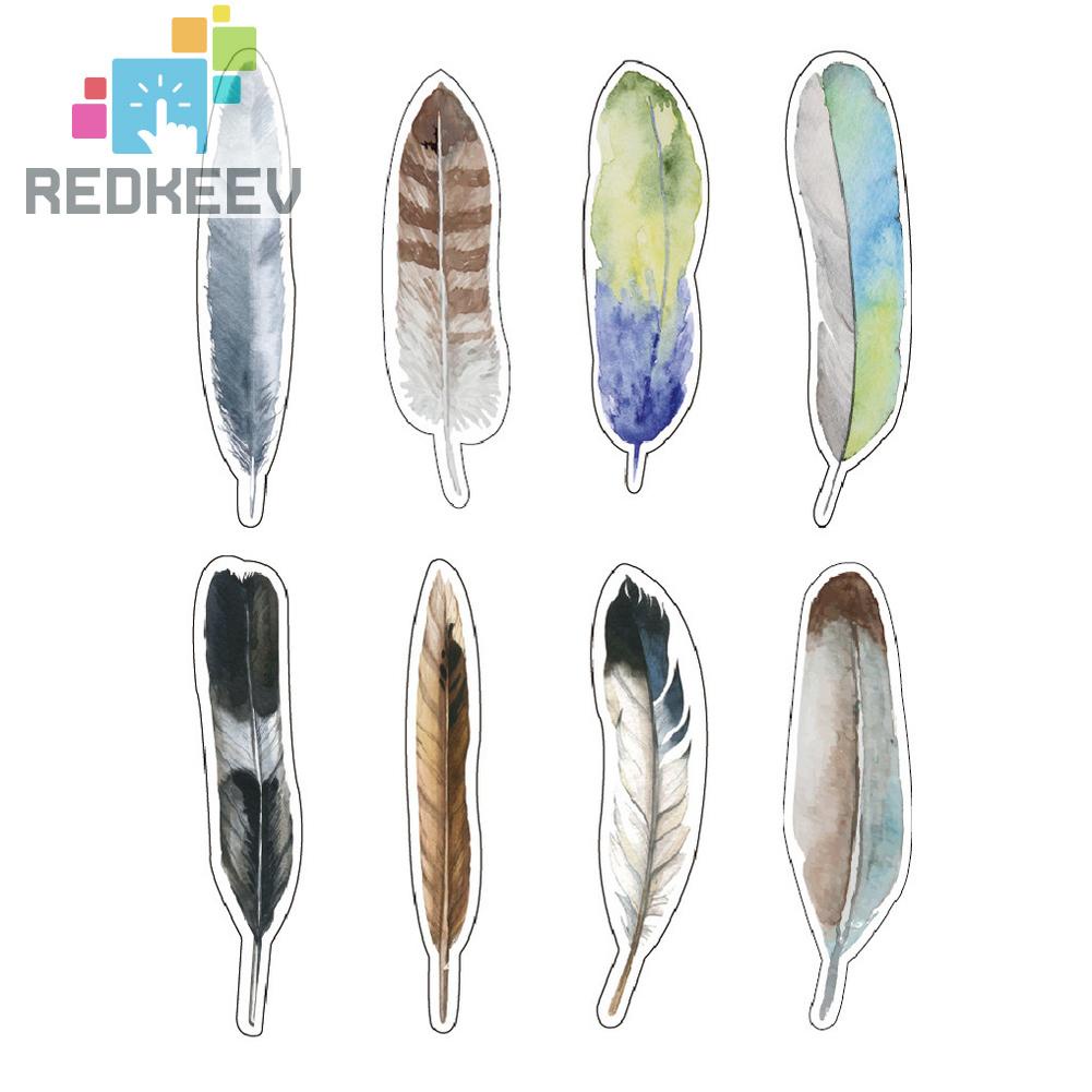 Bộ 30 Thẻ Đánh Dấu Trang Sách Hình Lông Vũ