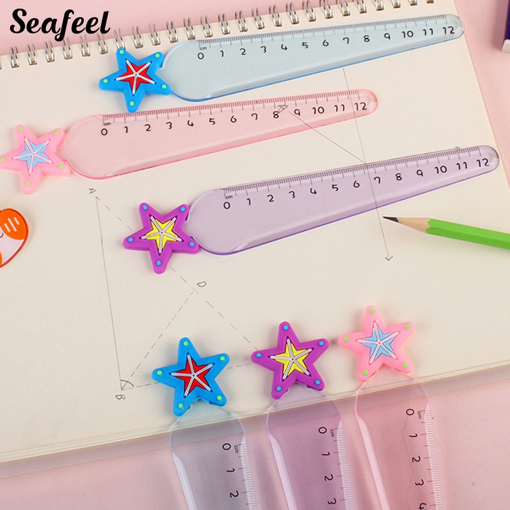 Bộ 2 Thước Thẳng Trong Suốt Chống Trượt Cho Học Sinh