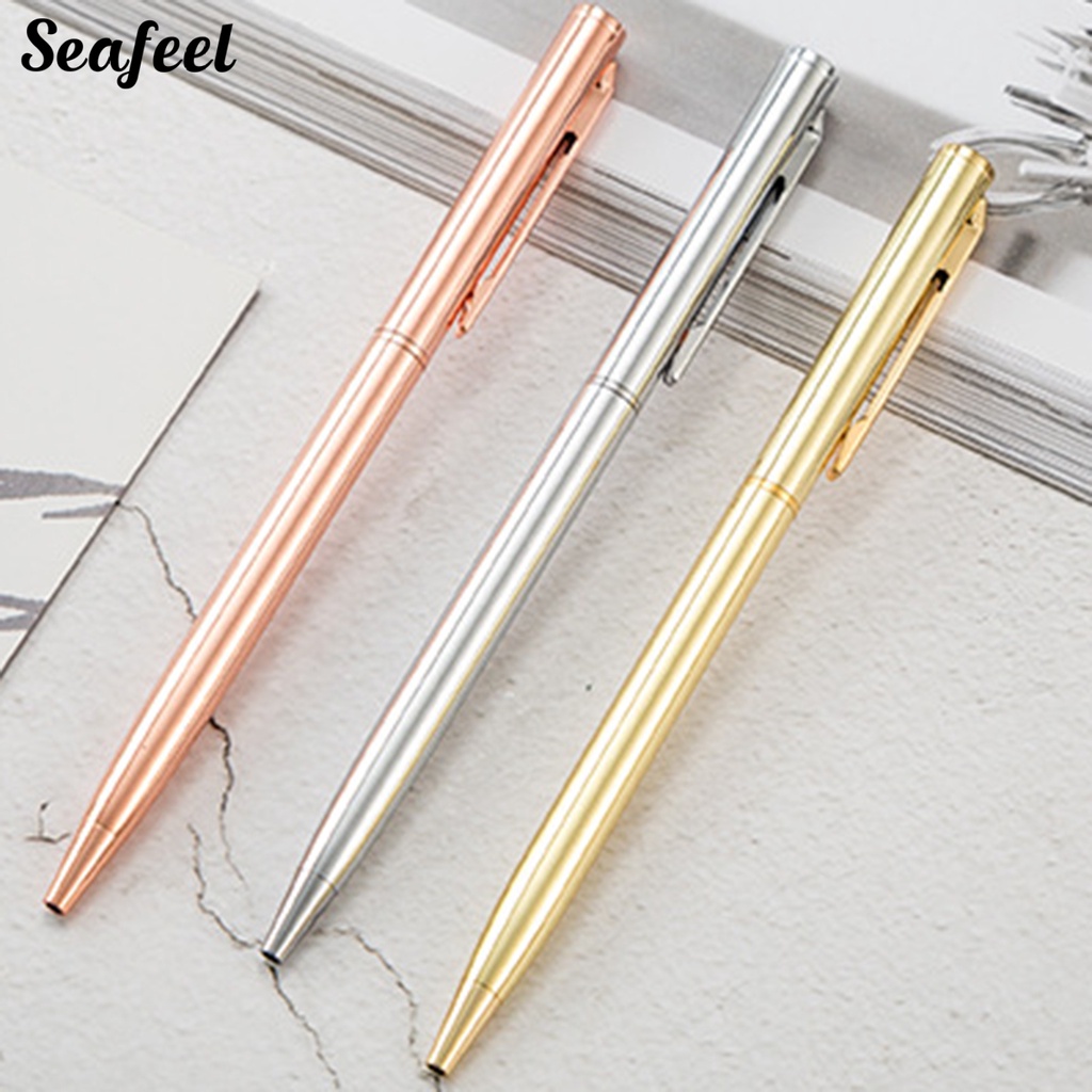 Bút Bi Mực Đen Ngòi Kim Loại Tiện Dụng Cho Văn Phòng