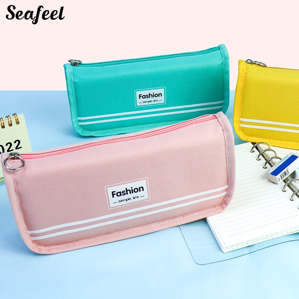 Túi Đựng Bút Bằng Vải Canvas Chống Nước Có Khóa Kéo Tiện Dụng