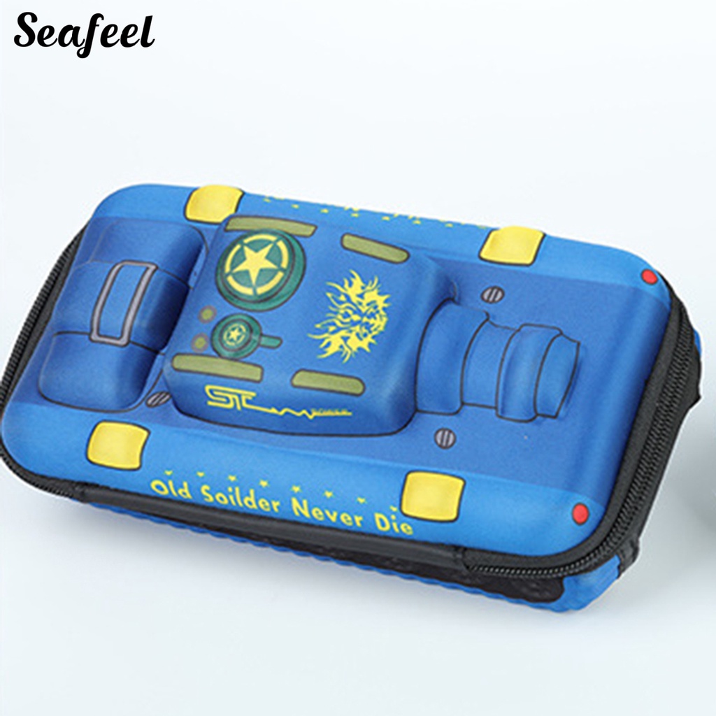 Túi Đựng Bút Chì Sức Chứa Lớn Có Khóa Kéo Hình Xe Tăng Dễ Thương