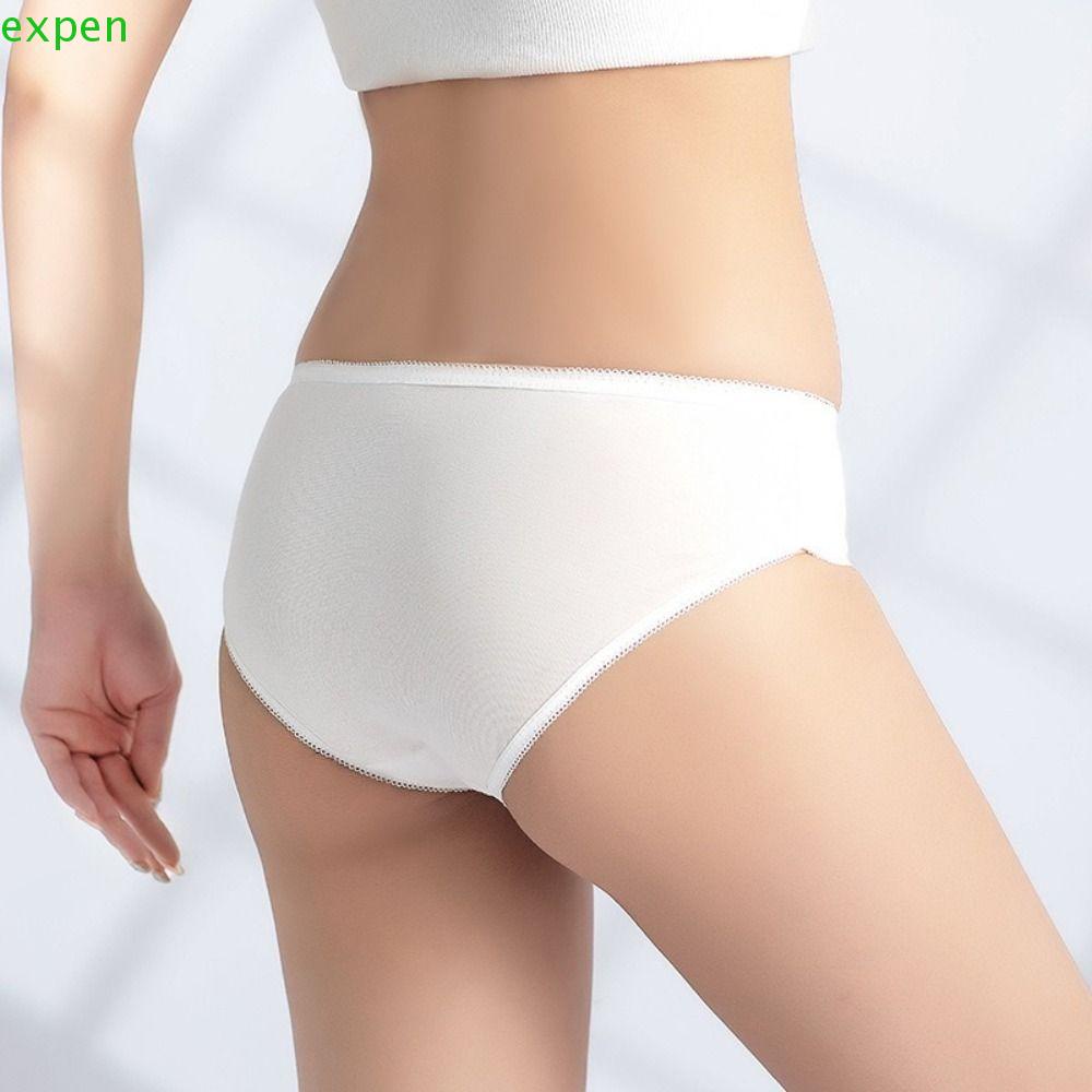 Bộ 5 Quần Lót Cotton Lưng Thấp Không Giặt Dùng Một Lần Cho Nữ