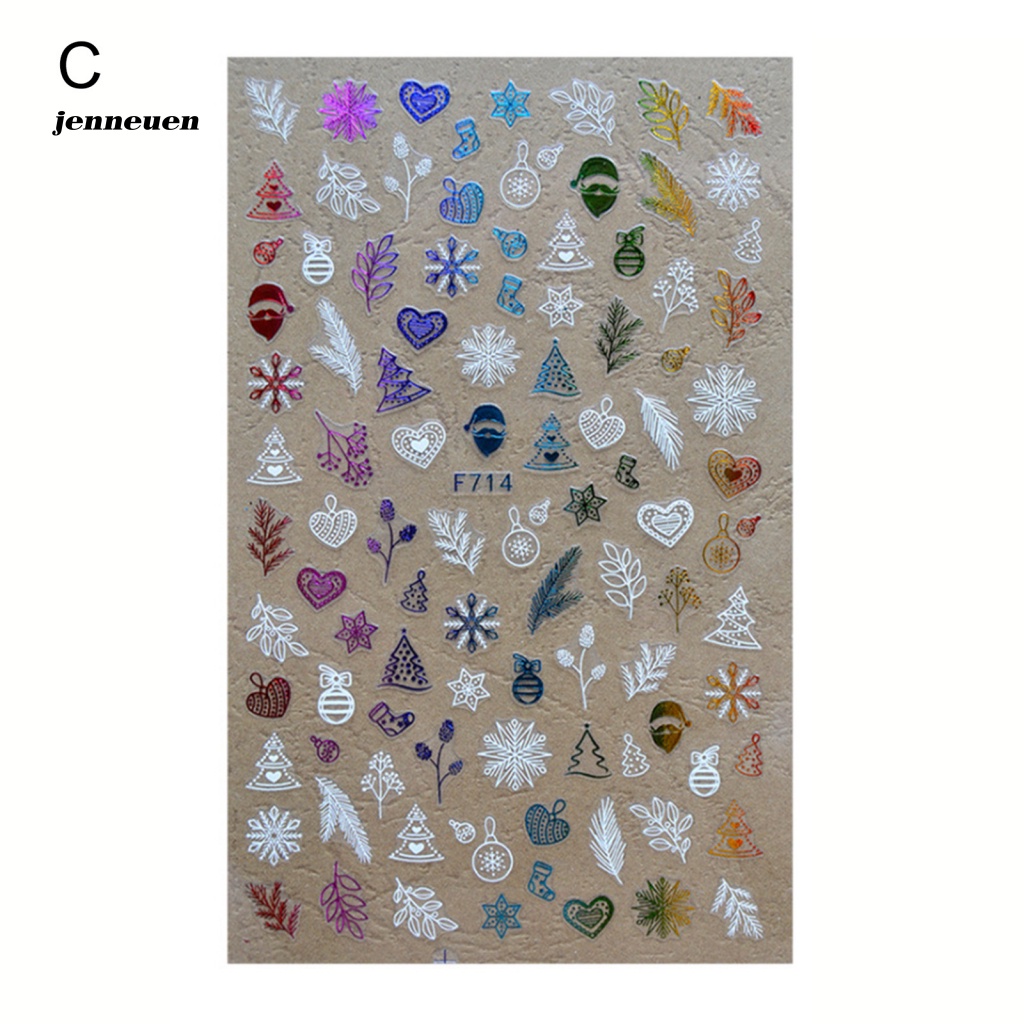 Miếng Dán Trang Trí Móng Tay 3D Gọn Nhẹ Họa Tiết Bông Tuyết Giáng Sinh Dành Cho Nữ