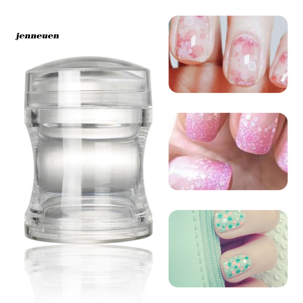 Dụng Cụ Đóng Dấu Trang Trí Móng Tay Bằng Silicon Trong Suốt Đầu Đơn Tiện Dụng