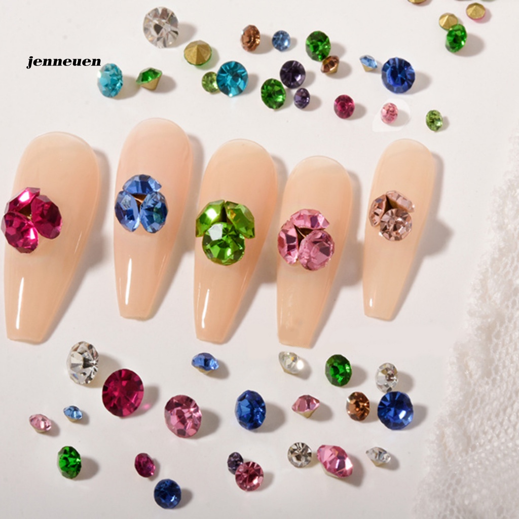Bộ 300 Đá Đính Trang Trí Móng Tay Nhiều Màu Lấp Lánh