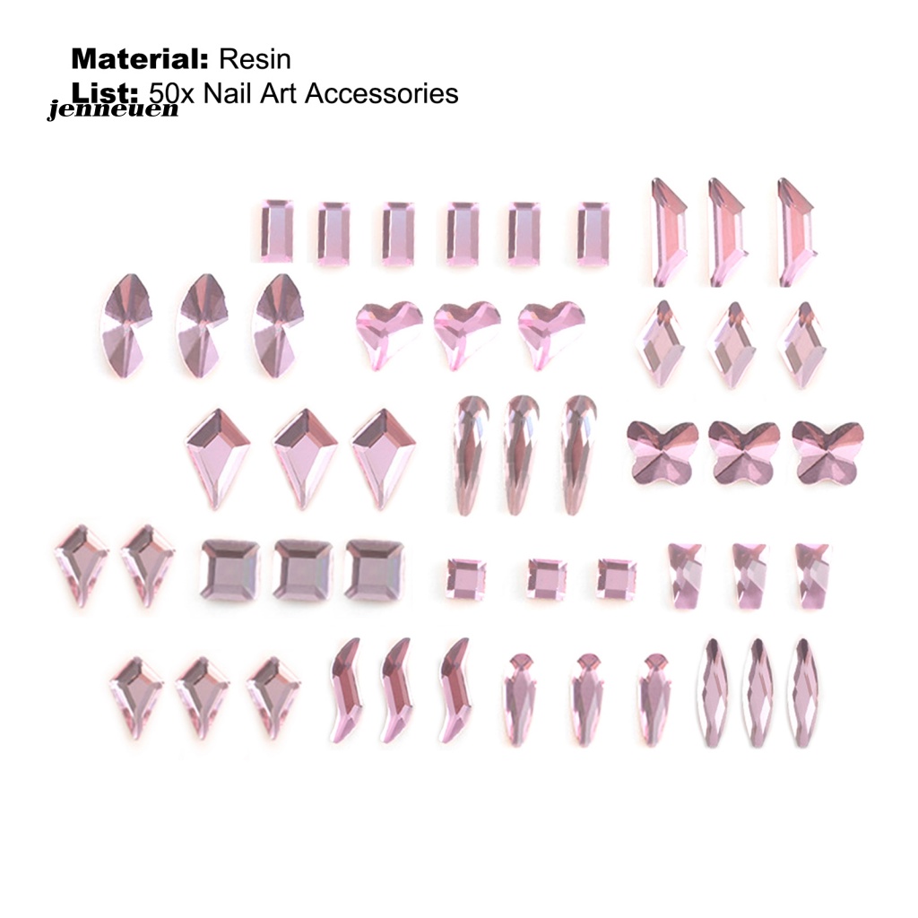 Bộ 50 Phụ Kiện Trang Trí Móng Tay 3D Gọn Nhẹ Đa Năng