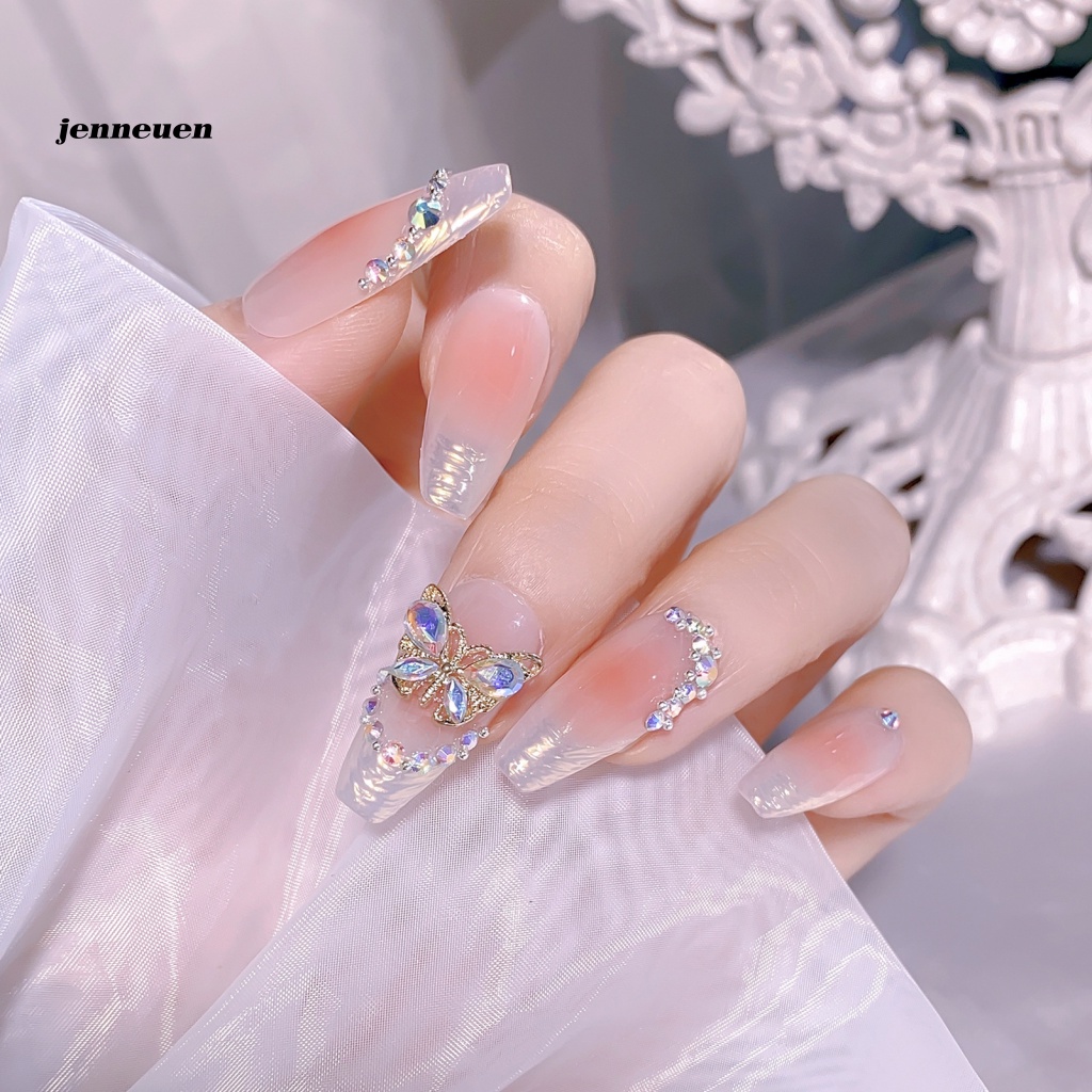 Set 10 Phụ Kiện Trang Trí Móng Nghệ Thuật Hình Bướm Màu Sắc Sống Động Có Thể Tháo Rời