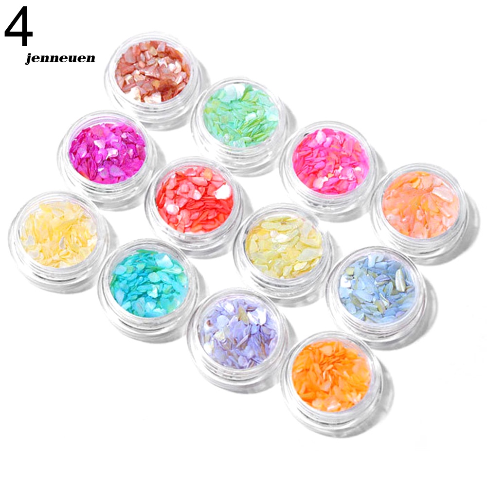 Set 12 Hộp Vỏ Sò Đính Trang Trí Móng Tay Nghệ Thuật