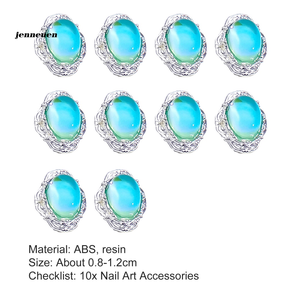 Set 10 Móng Tay Giả Kính Trọng Lượng Nhẹ Trang Trí Nghệ Thuật Cho Nữ