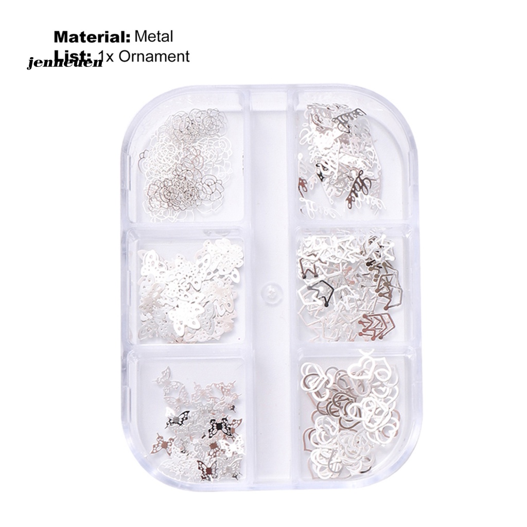 Hộp 50 Phụ Kiện Kim Loại 3D Trang Trí Móng Tay Có Thể Tháo Rời
