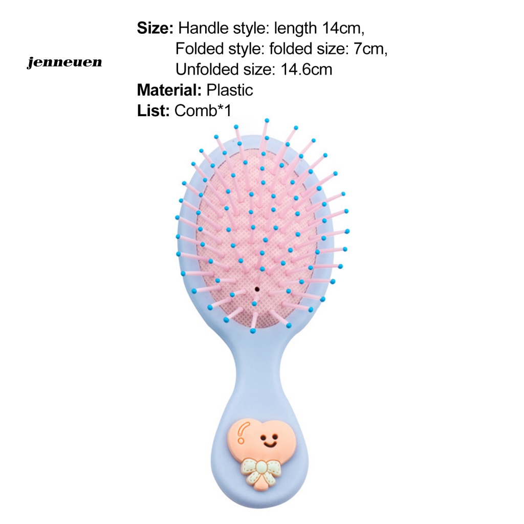 Jen Lược Nhựa Dạng Túi Khí Gập Tích Hợp Gương Trang Điểm Đẹp Mắt