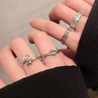 Nhẫn hở hình hoa hồng thời trang hàn quốc cho cặp đôi