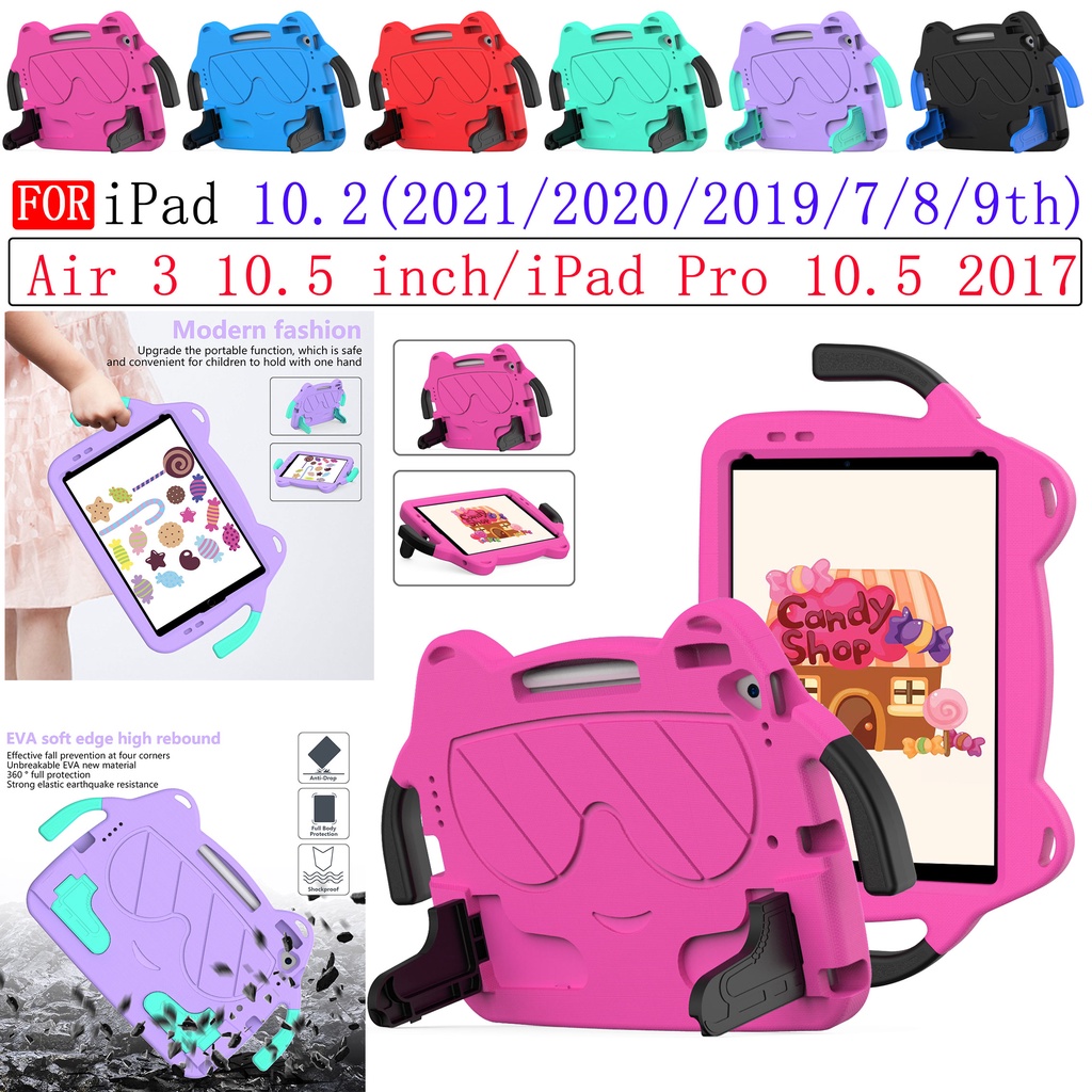 Ốp Máy Tính Bảng Chống Sốc Có Tay Cầm Dành Cho Trẻ Em iPad 10.2 2019 2020 2021 7 8 9th Air3 10.5 inch iPad PRO 10.5 2017
