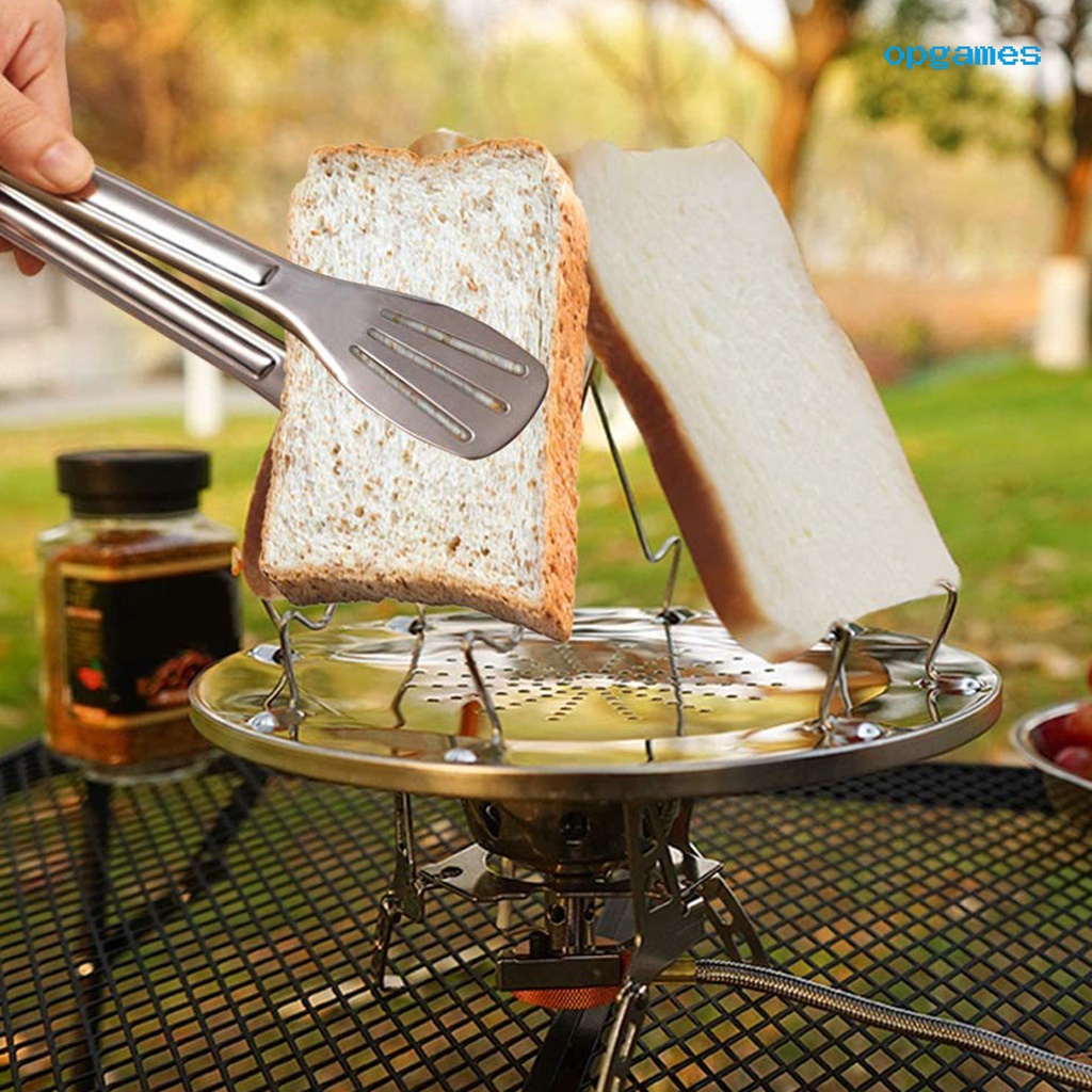 Khay Nướng Bánh Mì Bằng Thép Không Gỉ Di Động Dễ Lắp Đặt Cho Cắm Trại