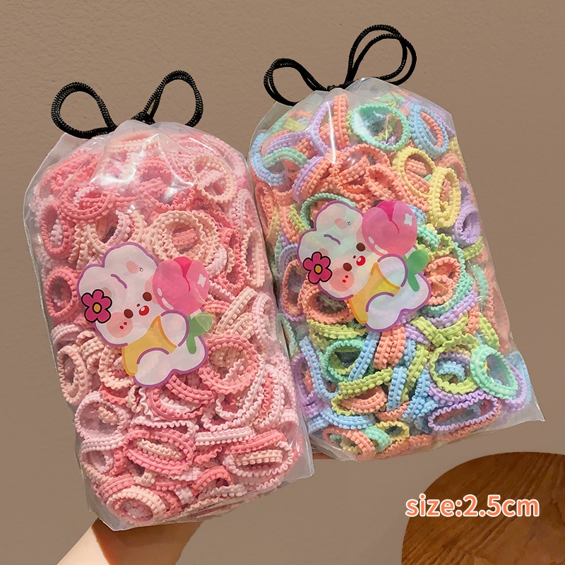 Dây Buộc Tóc Cao Su Bản Rộng Co Giãn Không Đau Ngọt Ngào Cho Bé Gái