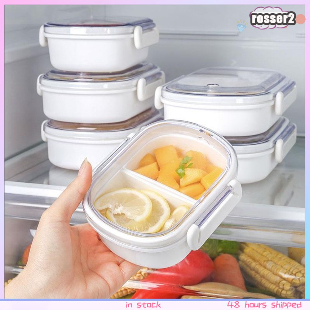 Hộp Bento trái cây 3 ngăn cầm tay dành cho sinh viên Công nhân Hộp đựng cơm Pp cấp thực phẩm giữ tươi -Rosser2