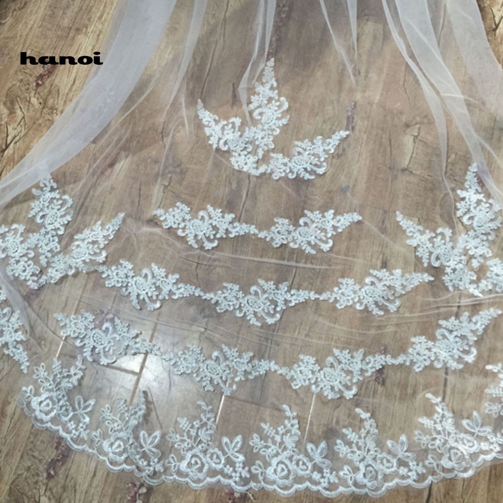 Mạng Che Mặt Một Lớp 300CM Kèm Lược Cài Tóc Cho Cô Dâu Ngày Cưới