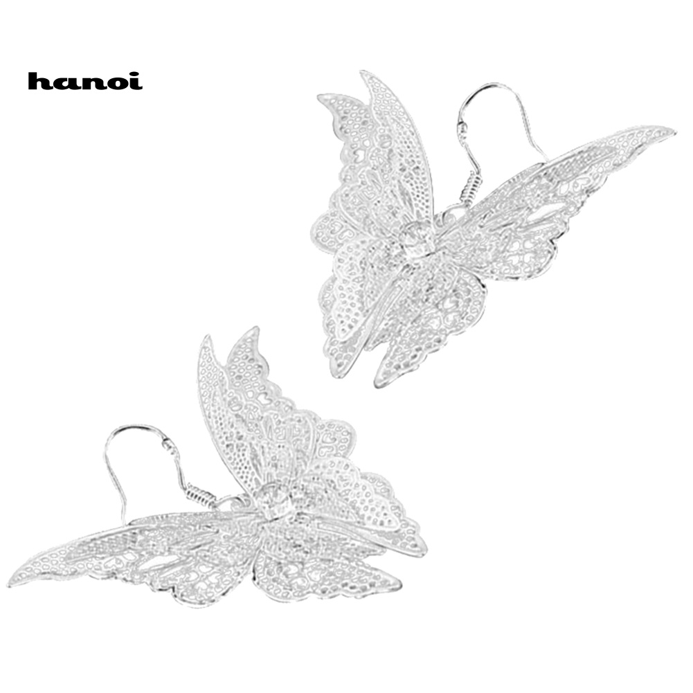 Khuyên Tai Hình Bướm Đính Đá Phong Cách Cổ Điển Thanh Lịch Dành Cho Nữ