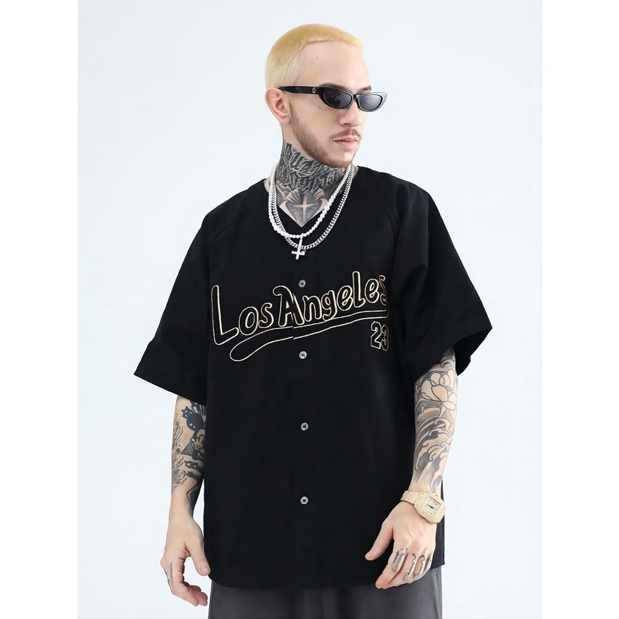 Hot sale✨Áo Thun Bóng Chày Tay Ngắn In Số 23 Phong Cách hip hop Mỹ Cho Nam