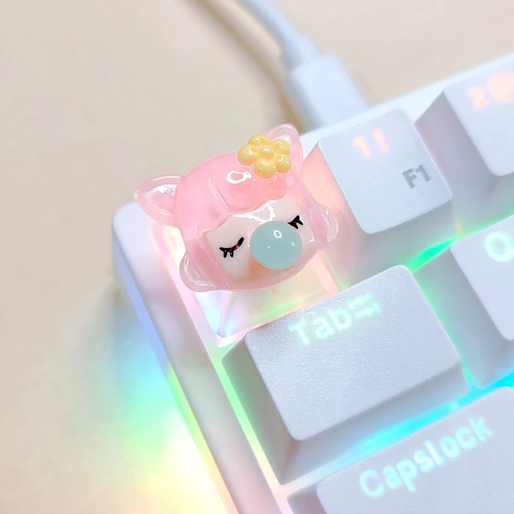 1 Nút Bàn Phím Cơ CCLR Màu Hồng Dễ Thương