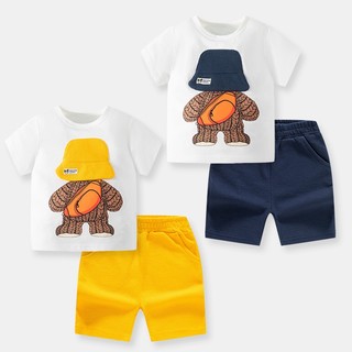 Set Đồ Mùa Hè 2 Món Gồm Áo Thun + Quần Ngắn Cotton Thời Trang Cho Bé Trai 3-7 Tuổi