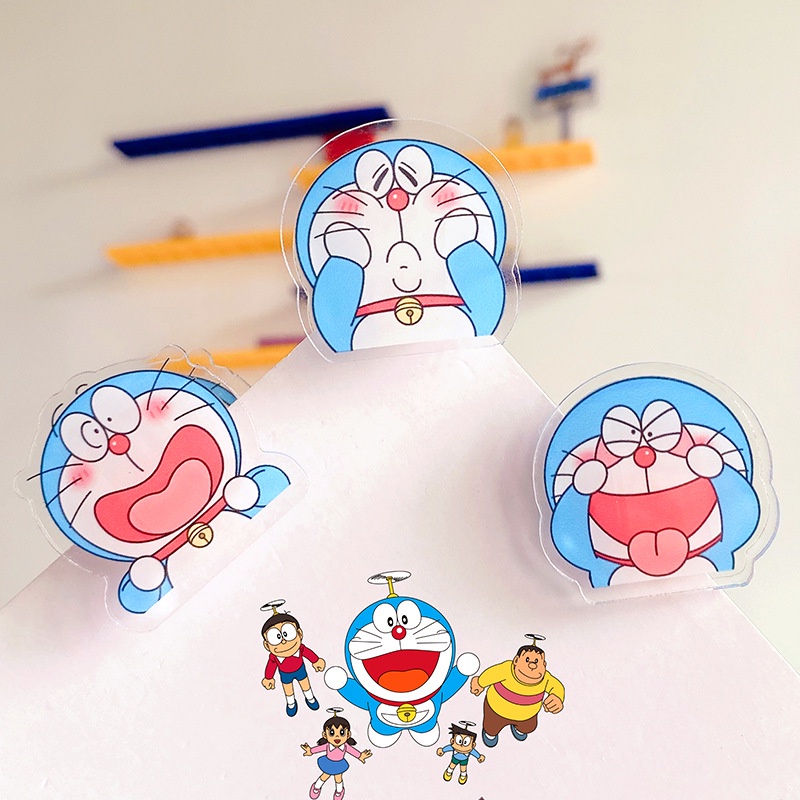 Kẹp Giấy Ghi Chú Bằng Acrylic Hai Mặt Hình Doraemon Đầu To