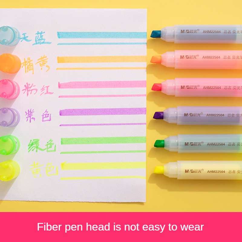 Hộp 6 bút dạ quang mini M&G 6 màu dễ thương