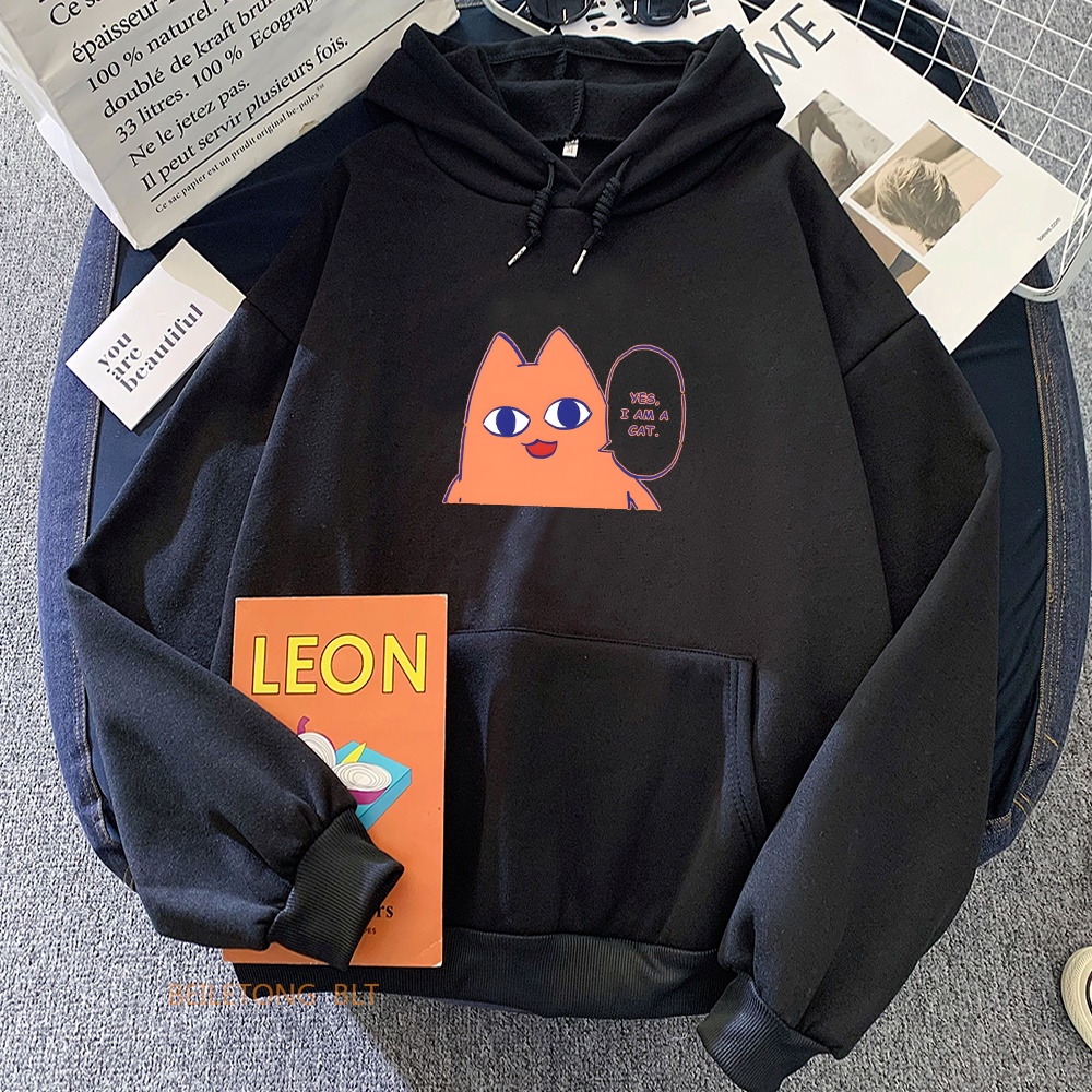 Azumanga Daioh OH MY GAH Áo Hoodie In Hình Mèo Hoạt Hình Dễ Thương Thời Trang Thu Đông / Đông Dành Cho Nữ Toàn Bộ