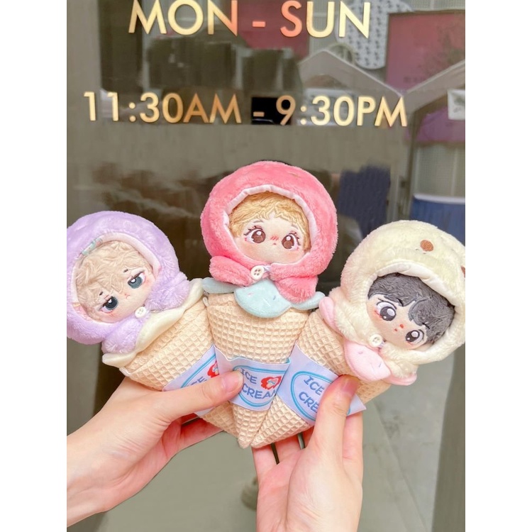 Áo liền quần Hình Cây Kem Nhiều Màu Dễ Thương 10cm / 20cm Cho Búp Bê 10cm