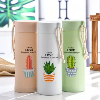 Bình đựng nước xương rồng love cactus giữ nhiệt 400ml tiện dụng - gd19