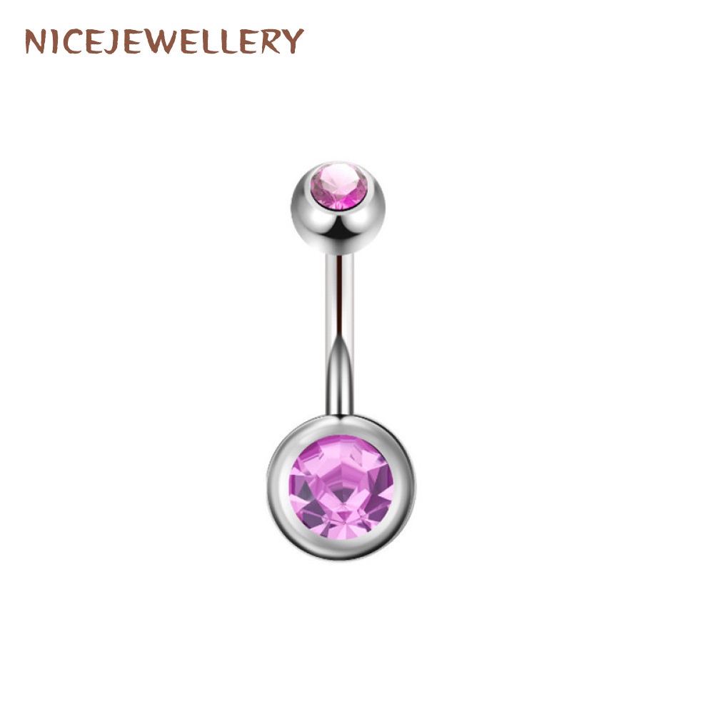1 Khuyên Rốn Bằng Thép Không Gỉ 14g