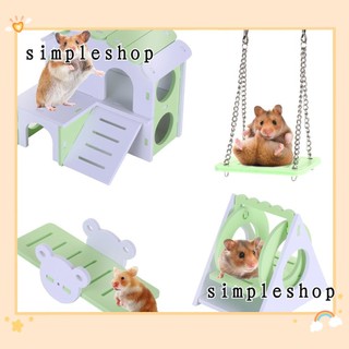 Ngôi nhà gỗ mini cho chuột hamster tập thể dục