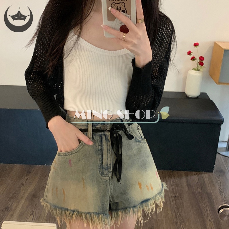 Áo Cardigan Dệt Kim Tay Dài Màu Trơn Thời Trang Mùa Hè Cho Nữ