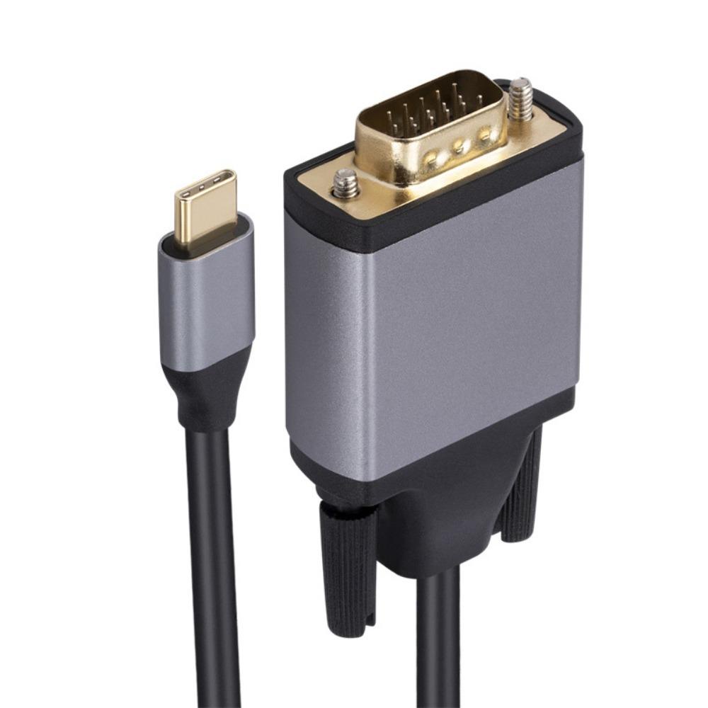 Dây Cáp Nối Dài 1.8M Đầu Type-C Sang VGA Bằng Hợp Kim Nhôm 3.1 24pin 10Gbps Tiện Dụng Cho Màn Hình / Máy Chiếu / TV / Laptop