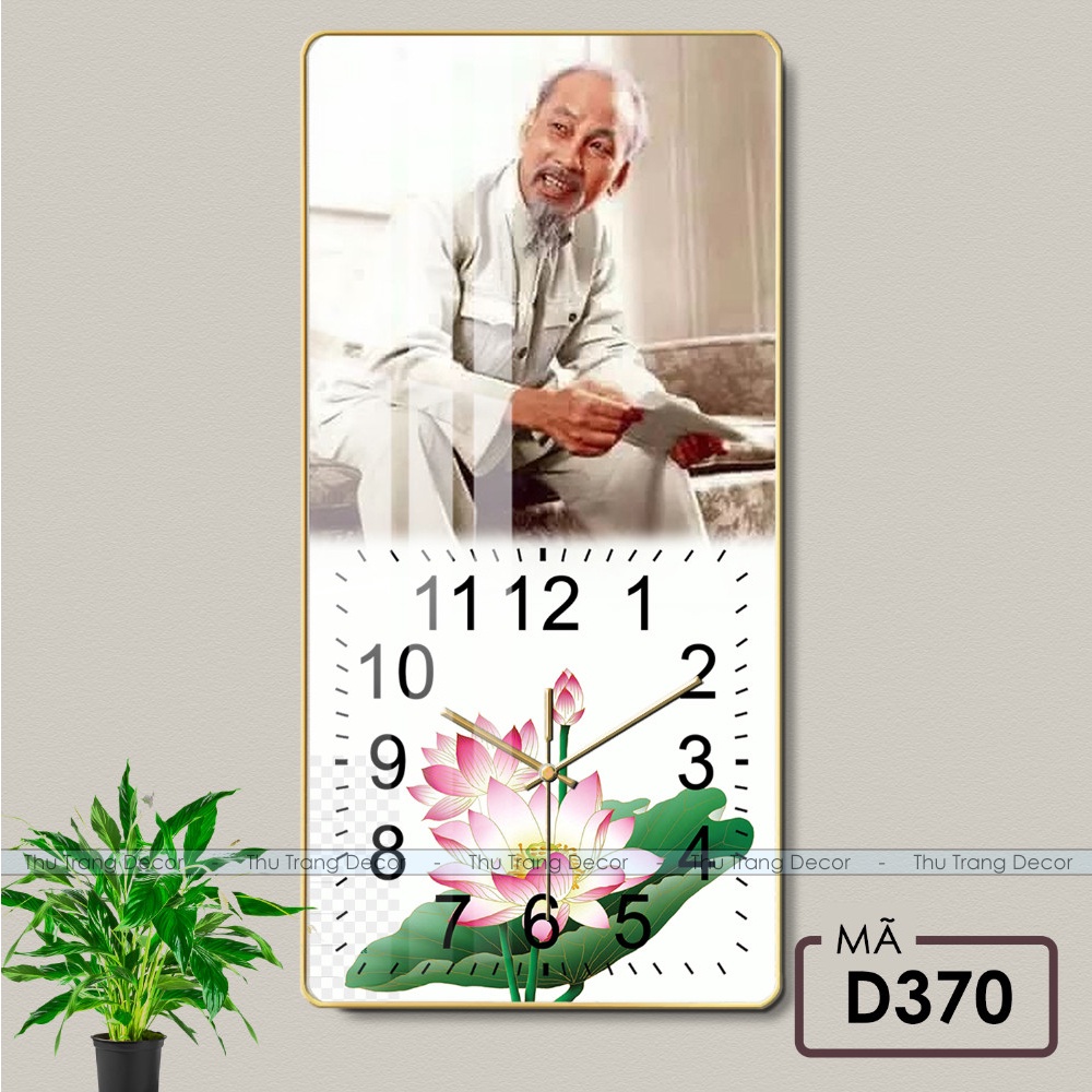 Đồng Hồ Tráng Gương Treo Tường "BÁC HỒ" In UV 5D Cao Cấp