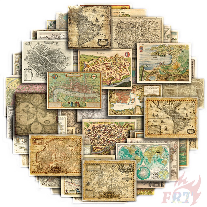 54Pcs/Set ❉ Vintage Towns Series 01 Stickers ❉ DIY Fashion Doodle Decals Stickers