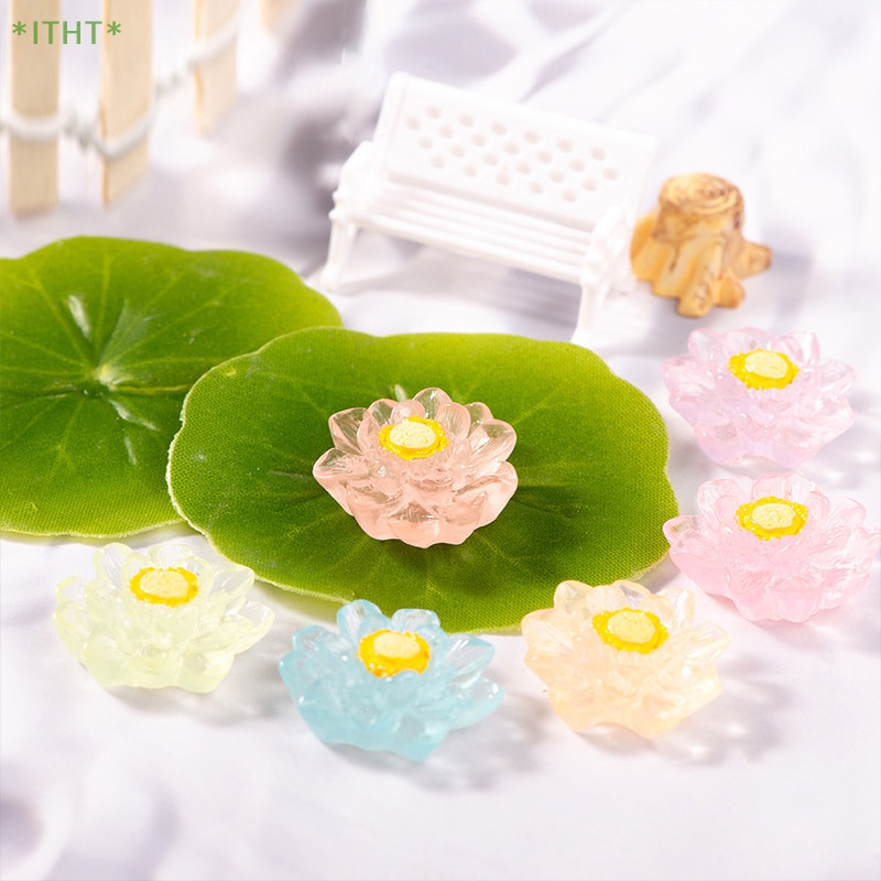 Mô Hình Cá Hoa Sen Mini Phát Sáng Bằng Nhựa Resin Trang Trí Sân Vườn Mới
