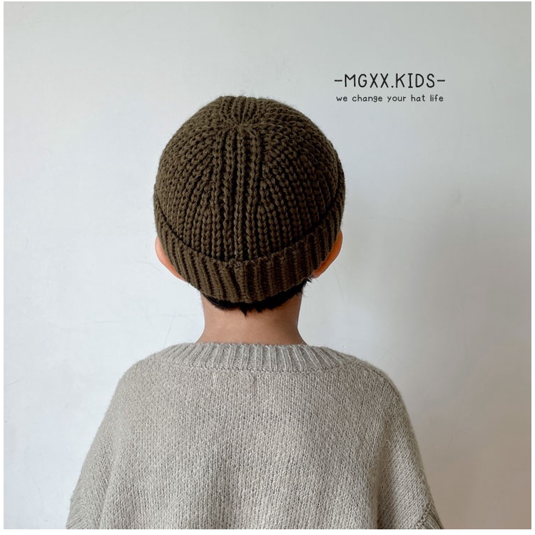 Mũ beanie Trùm Đầu Màu Sắc Đơn Giản Giữ Ấm Mùa Đông Phong Cách Hàn Quốc Cho Bé