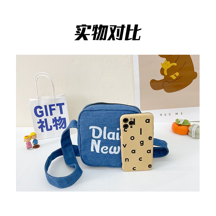 Túi Vải Canvas Đeo Chéo In Chữ Thời Trang Cho Bé