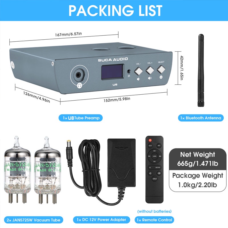 Bộ tiền khuếch đại | Pre đèn Suca U8 | Full Balance - Chip QCC5125