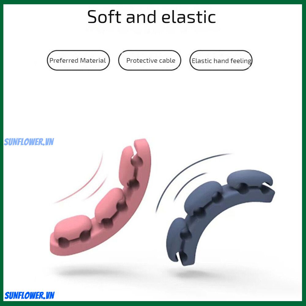 Bộ tổ chức cáp silicon Hạt đậu mới Máy tính để bàn đơn giản Dây rắn tự dính không cần đinh Dây chuyền dữ liệu Khóa hoàn thiện Lưu trữ Dây quấn -sun.vn -sun.vn