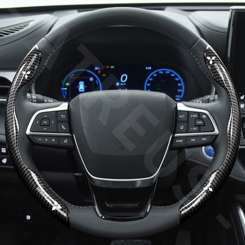 Vỏ Bọc Vô Lăng Chống Trượt Bằng Sợi Carbon Cho Mitsubishi Xpander Cross Pajero Outlander Sport Eclipse Attrage Triton Colt Mirage