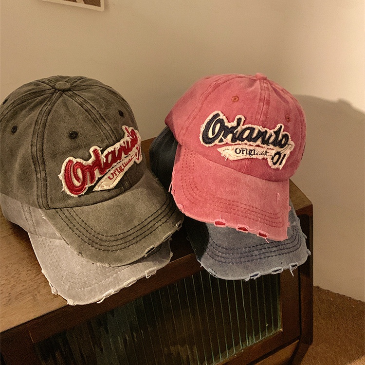 Mũ Lưỡi Trai Phối Rách Kiểu Hip Hop Mỹ Cá Tính Y2k