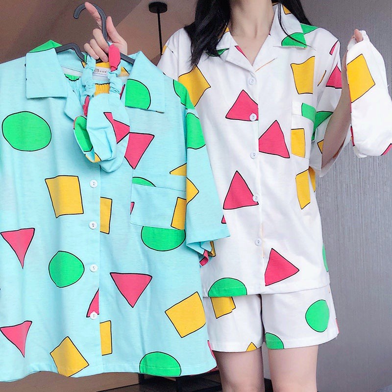 Bộ Đồ Ngủ Tay Dài In Hình Cậu Bé Bút Chì Shin-Chan Dễ Thương Phong Cách Nhật Hàn Thời Trang Xuân Thu Cho Nữ