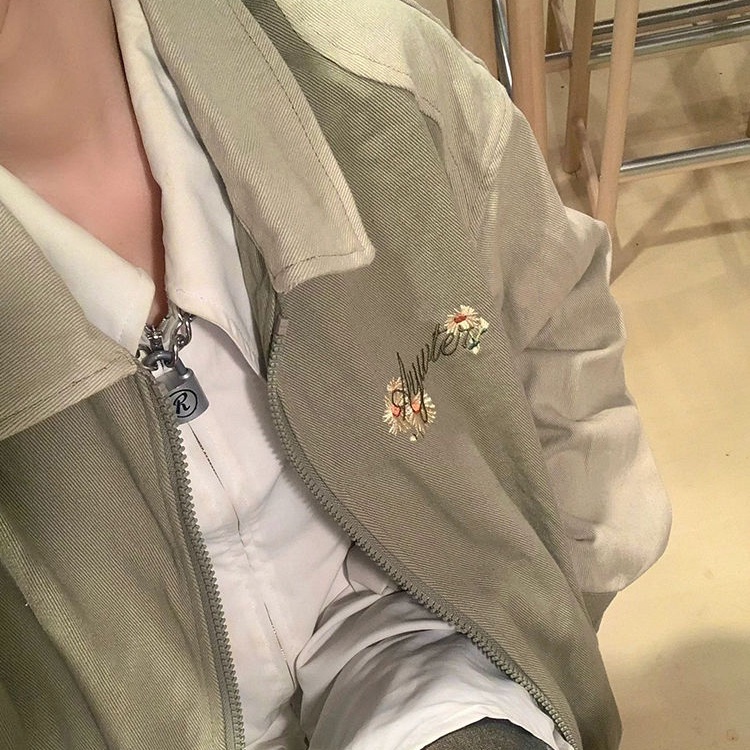 IELGY Áo Khoác Dáng Rộng Phong Cách Harajuku Retro Mùa Thu Cho Nữ