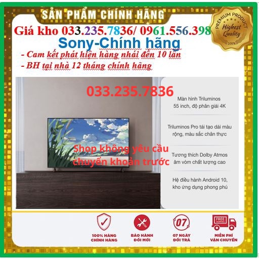 [New] Smart Tivi Sony 55 Inch 4K UHD KD-55X8000H &lt; Chính hãng BH:24 tháng tại nhà toàn quốc &gt; - -