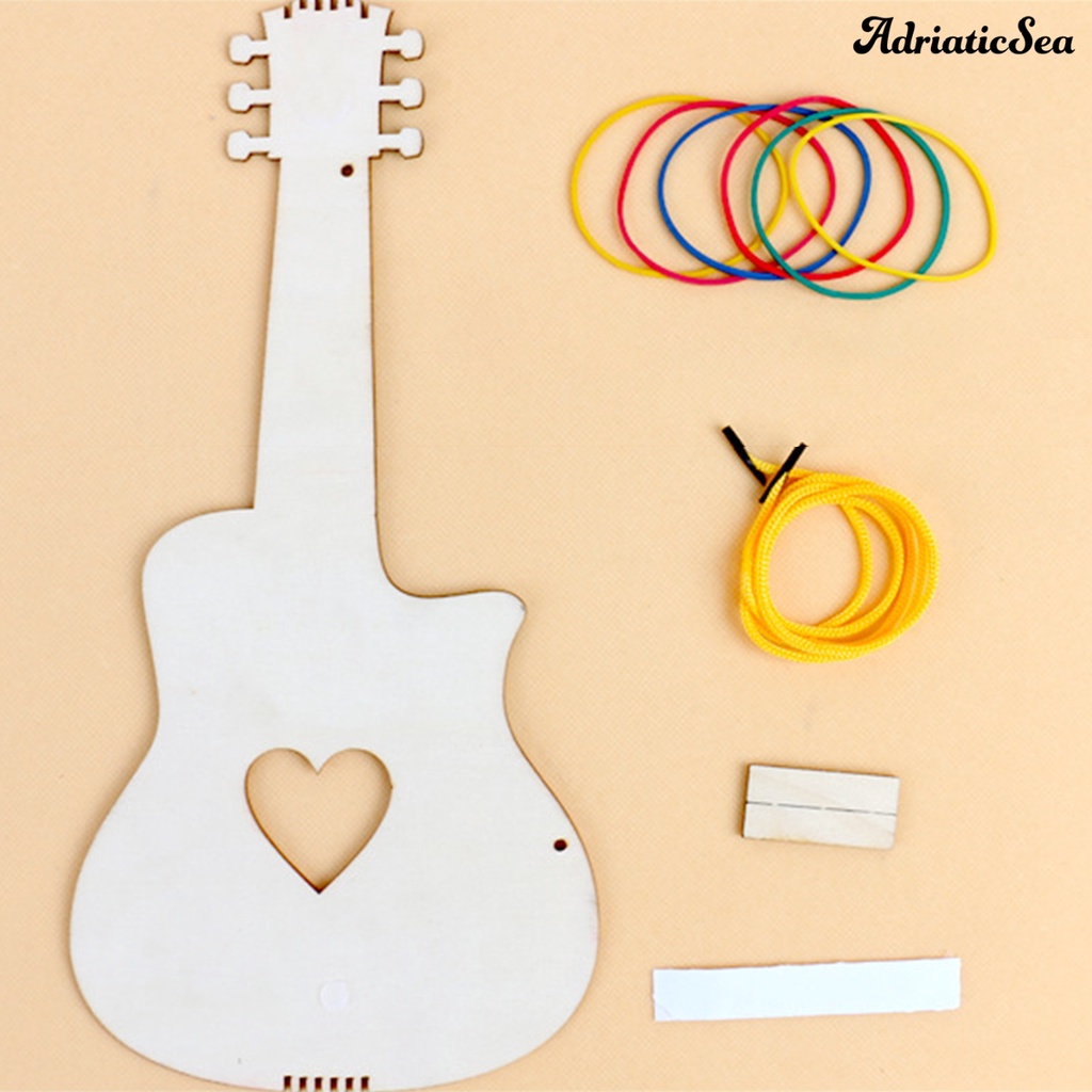 Đàn Guitar Bằng Gỗ Thủ Công DIY Sáng Tạo Cho Bé