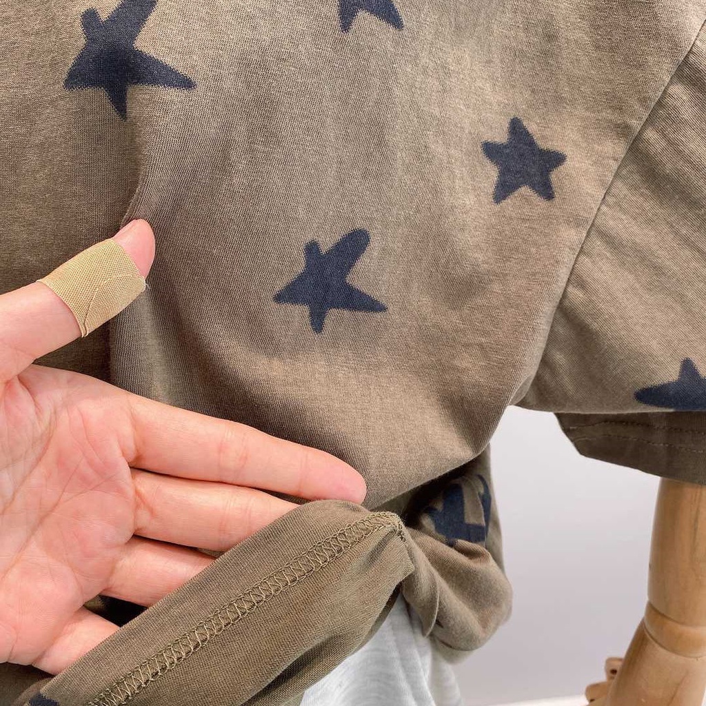 Áo Thun 100% Cotton Tay Ngắn Nhuộm Màu Nhanh Khô Thoáng Khí Thời Trang Mùa Hè 2023 Phong Cách Hàn Quốc Cho Bé