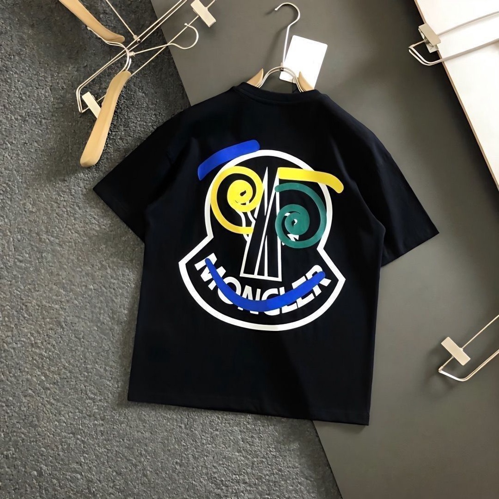 SEIKO Mengkou Áo Thun Tay Ngắn In Hình Mặt Cười Thời Trang Xuân Hè 2023 Cho Cặp Đôi